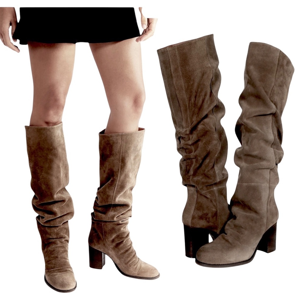 🆕 Free People Elle Mushroom Suede Knee High Tall Slouch Boot